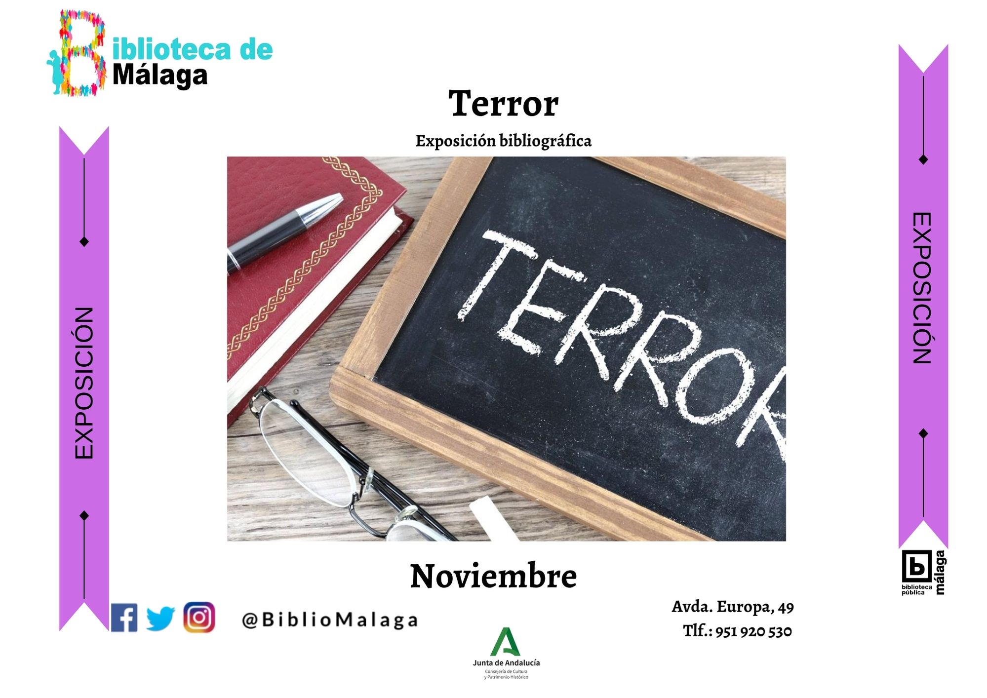 Exposición Bibliográfica “Terror" en la Biblioteca Pública del Estado-Biblioteca Provincial de Málaga (hasta el 30/11/20)
